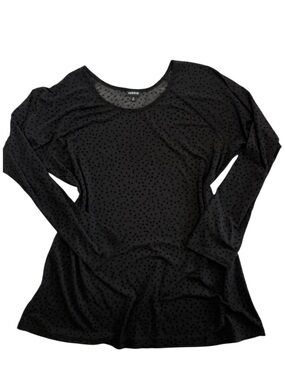torrid Black Sheer Long Sleeve Mesh Top w/ Flocked Star design size 22/24 (3)